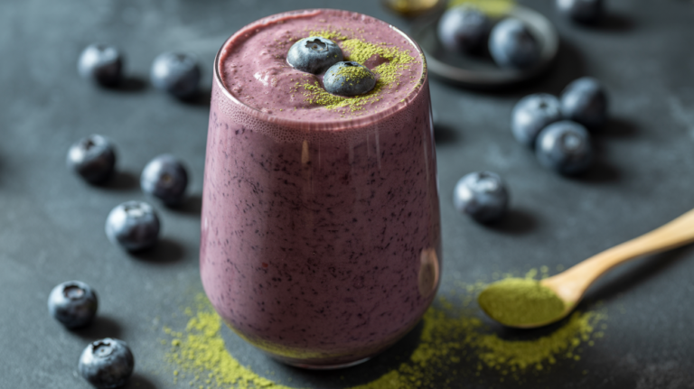 Blueberry Matcha Smoothie for Focus