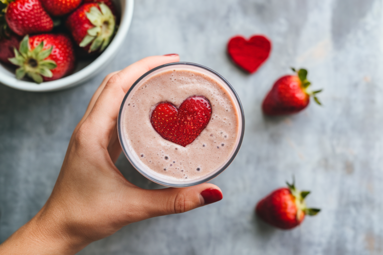 Chocolate Strawberry Valentine’s Smoothie Without Added Sugar