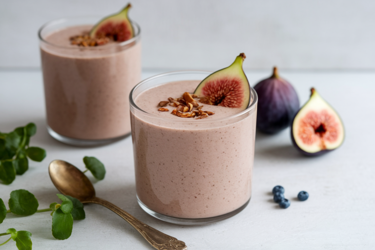 Creamy Fig Smoothie With Honey That Tastes Naturally Sweet