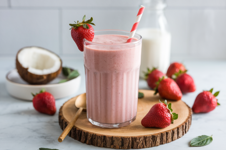 Strawberry Coconut Water Smoothie That Feels Extra Hydrating