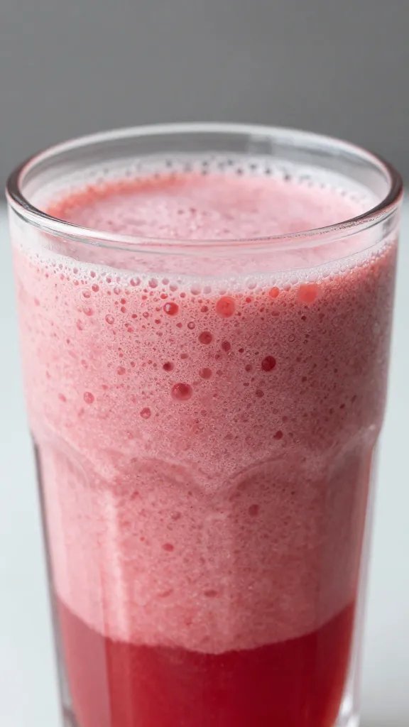 closeup lemon raspberry smoothie in clear glass, frosty condensation