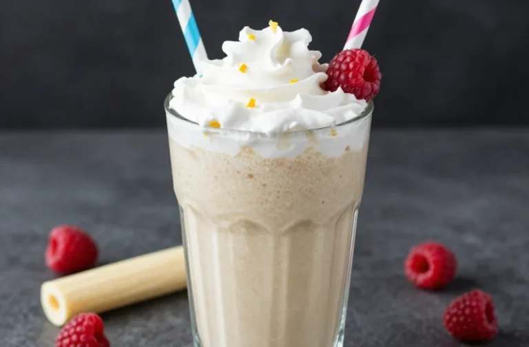 Raspberry Vanilla Smoothie With a Milkshake Texture