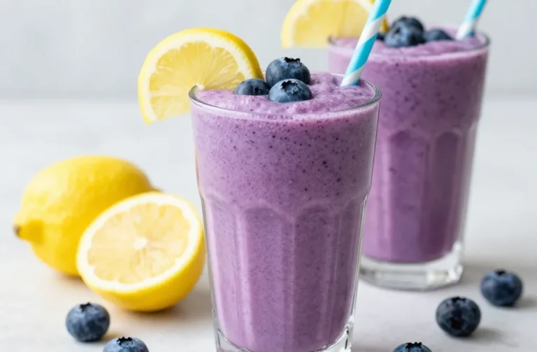 Lemon Blueberry Smoothie With a Bright, Light Tartness