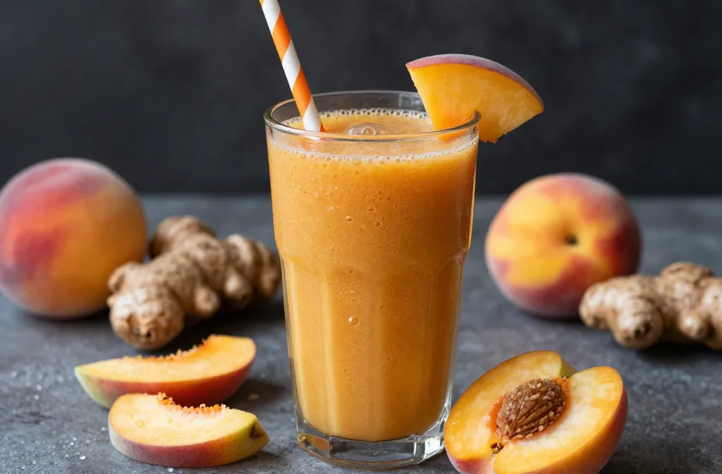 Peach Ginger Smoothie With a Gentle Warming Kick
