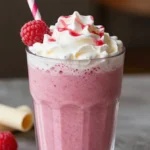 Pink Raspberry Vanilla Smoothie With a Soft, Creamy Finish