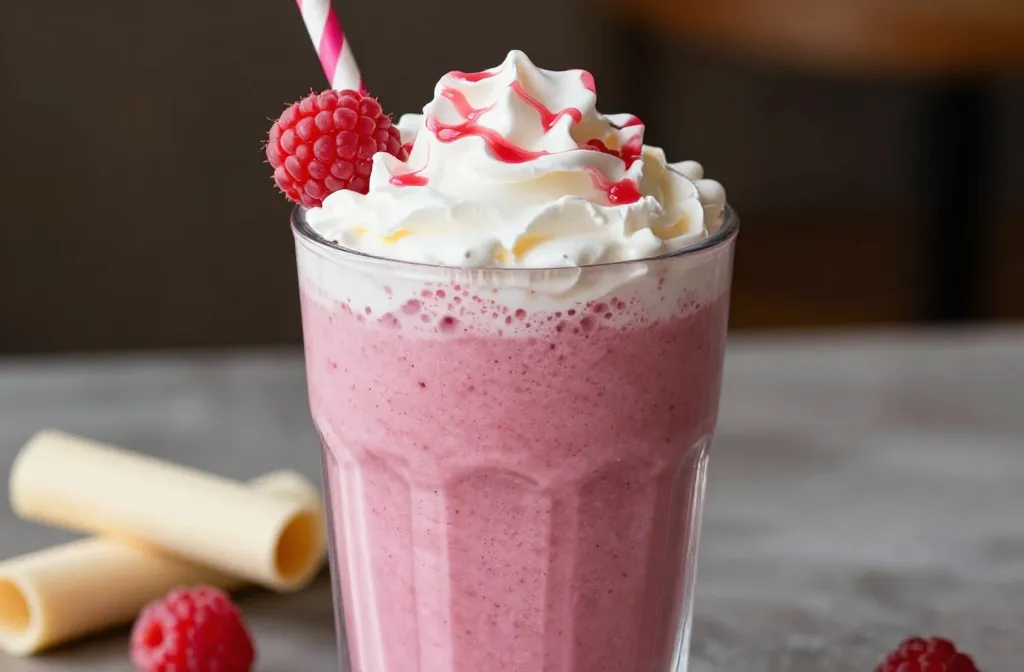 Pink Raspberry Vanilla Smoothie With a Soft, Creamy Finish