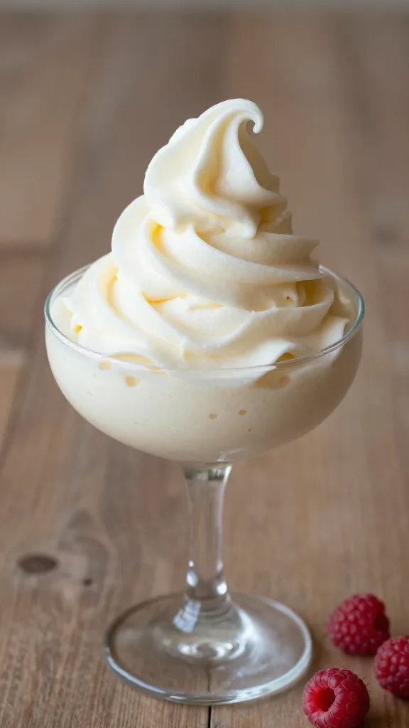 raspberry vanilla smoothie swirl in coupe glass, soft light