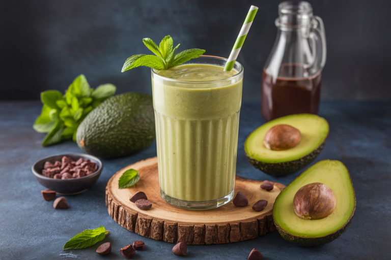 Avocado Mint Chocolate Smoothie That Isn’t Too Sweet