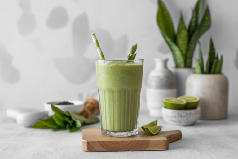 Matcha Sesame Smoothie With a Nutty Finish