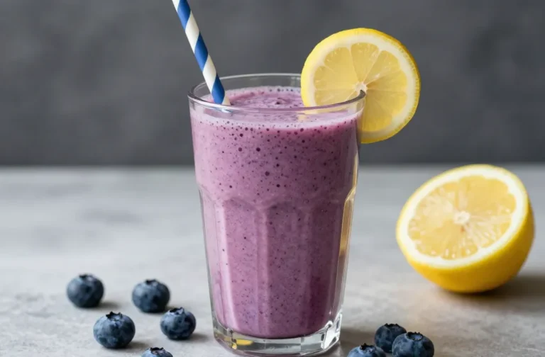 Kefir Gut-Health Smoothie With Blueberries and Lemon