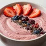 “PB&J” Smoothie Bowl With Strawberry Chia Swirl