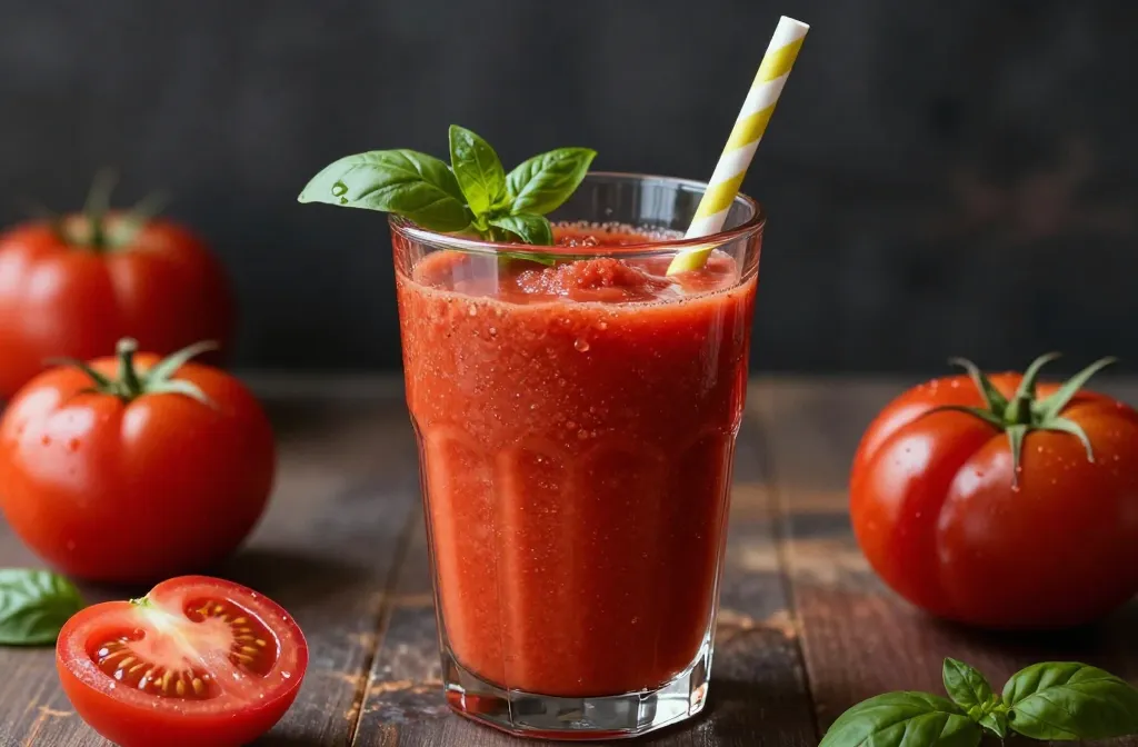 Savory Tomato Basil Smoothie That Tastes Like Gazpacho