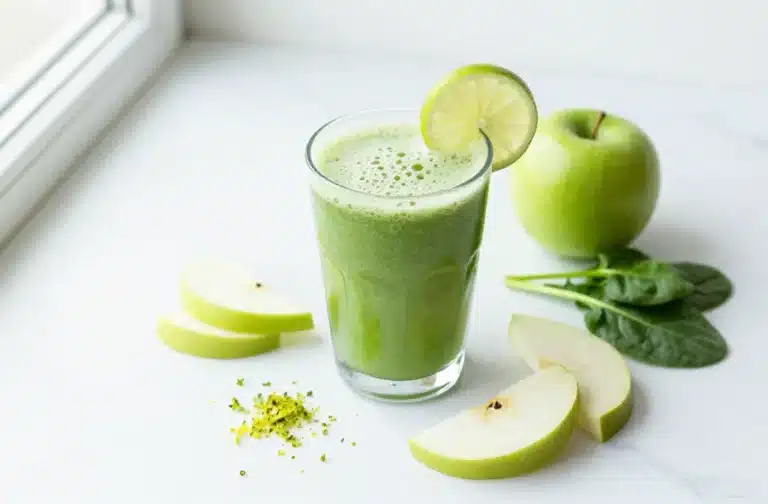 Spring Green Smoothie with Apple, Pear, and Lime That Slaps