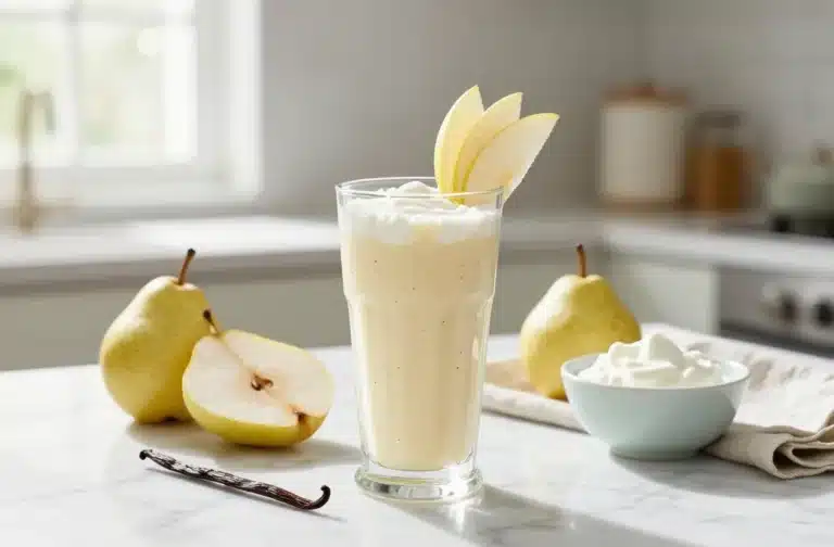 Glow Up Fast with Creamy Pear Vanilla Smoothie for Spring Reset Days