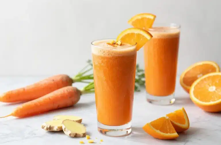 Glow Up with Carrot Orange Spring Smoothie with Ginger