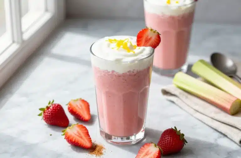 Crave-Worthy Strawberry Rhubarb Smoothie with a Fresh Spring Bite