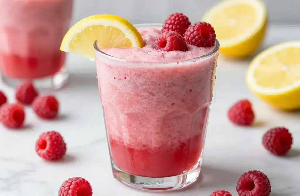 Blast the Heat with This Refreshing Raspberry Lemonade Smoothie with No Added Sugar