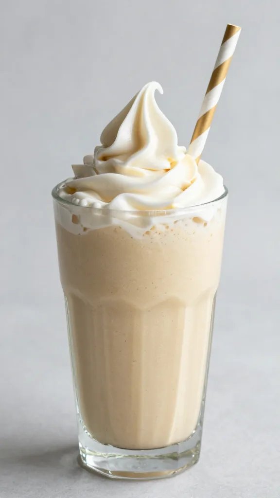 **Single glass of creamy almond butter swirl smoothie**