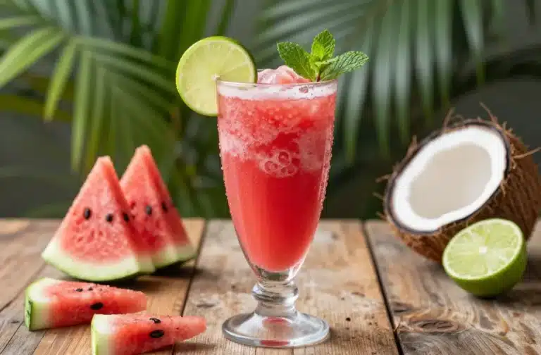 Refreshing Watermelon Lime Smoothie with Coconut Water for Hydration