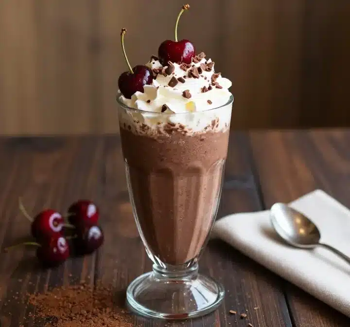 Decadent Cherry Chocolate Smoothie with a Deep, Brownie-Like Flavor