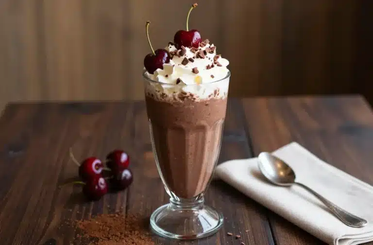 Decadent Cherry Chocolate Smoothie with a Deep, Brownie-Like Flavor