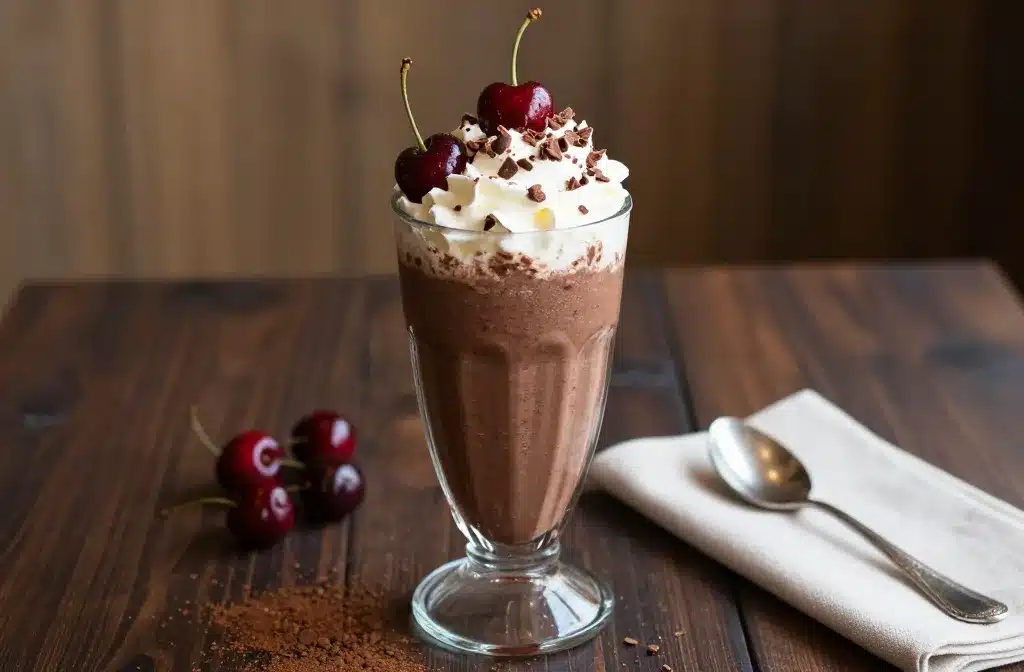 Decadent Cherry Chocolate Smoothie with a Deep, Brownie-Like Flavor