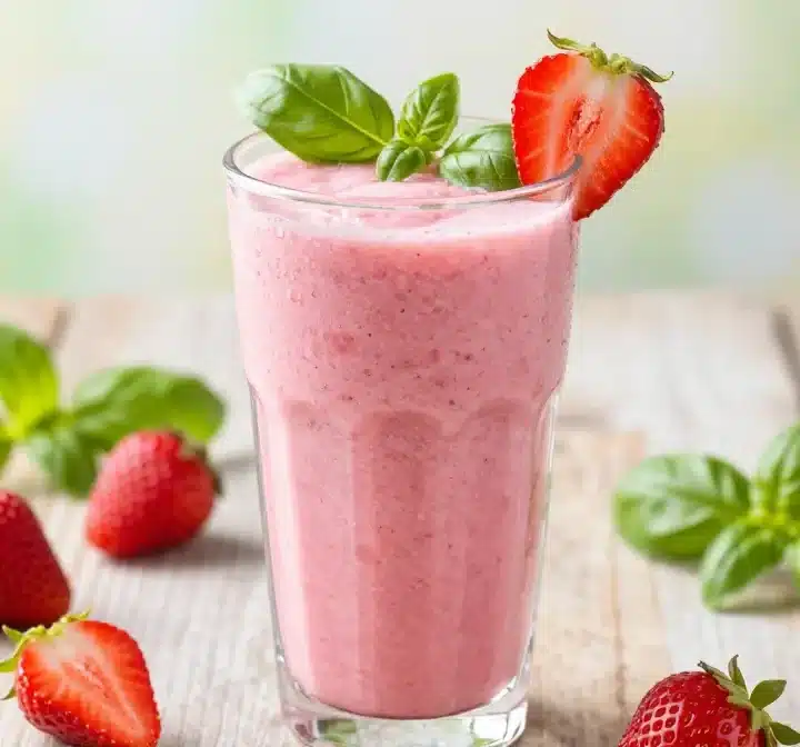 Dreamy Strawberry Basil Smoothie That Tastes Like Spring in a Glass