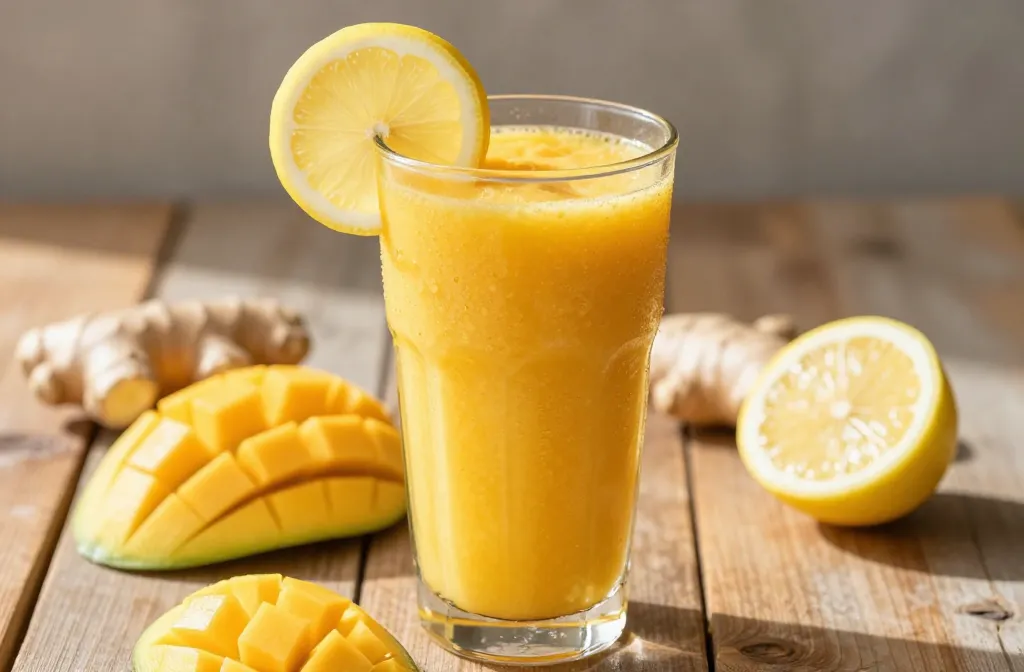 Zingy Sunshine: Ginger Smoothie Recipe with Mango + Lemon (Bright, Zingy, Fresh)