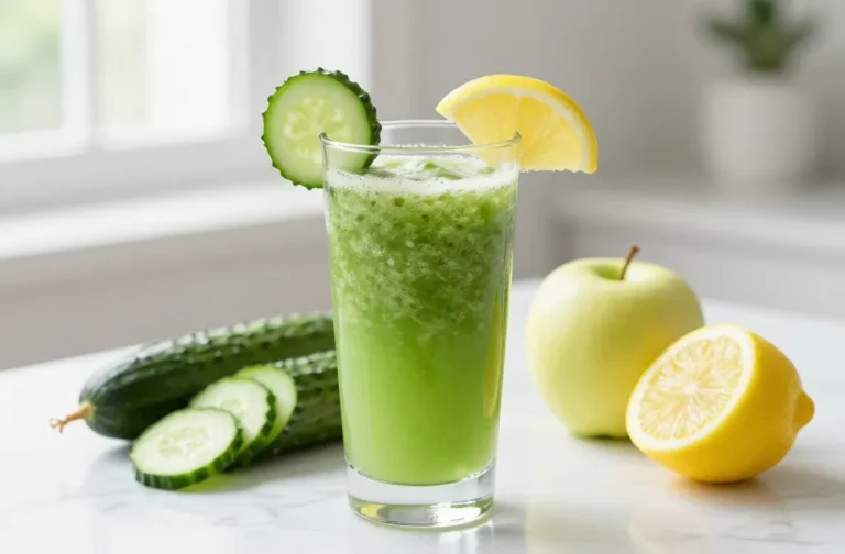 Wake Up with This Cucumber Smoothie Recipe with Apple + Lemon (Crisp, Refreshing)