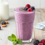 Blissful Chia Seed Smoothie Recipe with Berries + Almond Milk (Thick, Filling)