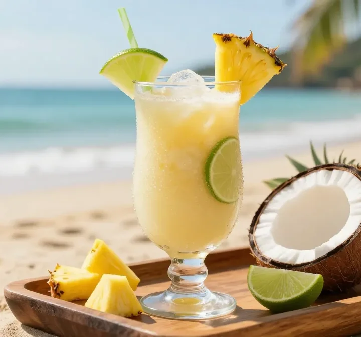 Tropical Bliss: Coconut Water Smoothie Recipe with Pineapple + Lime (Light, Hydrating)