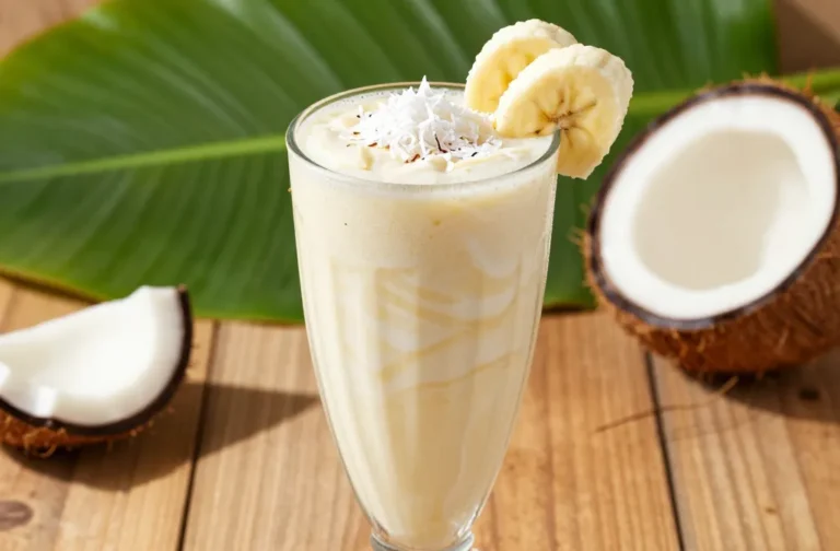 Silky Coconut Smoothie Recipe with Coconut Milk + Banana (Tropical Bliss)