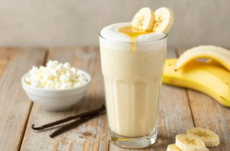 Crave-Worthy Cottage Cheese Smoothie Recipe with Banana + Vanilla (High-Protein, Thick)