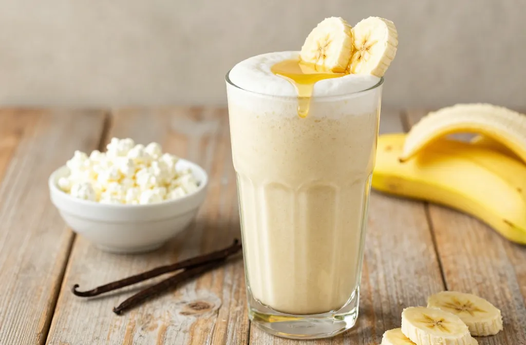 Crave-Worthy Cottage Cheese Smoothie Recipe with Banana + Vanilla (High-Protein, Thick)