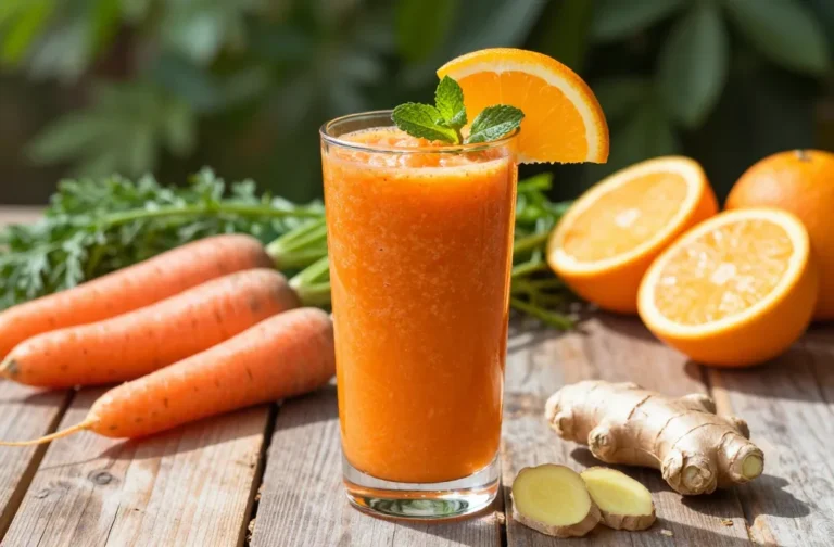 Zesty Carrot Smoothie Recipe with Orange + Ginger (Fresh, Zippy, Bright)