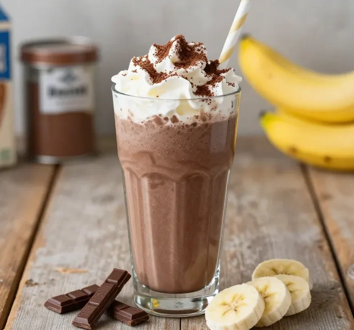 Decadent Chocolate Banana Smoothie Recipe with Cocoa + Milk (Dessert-Ish, Creamy)