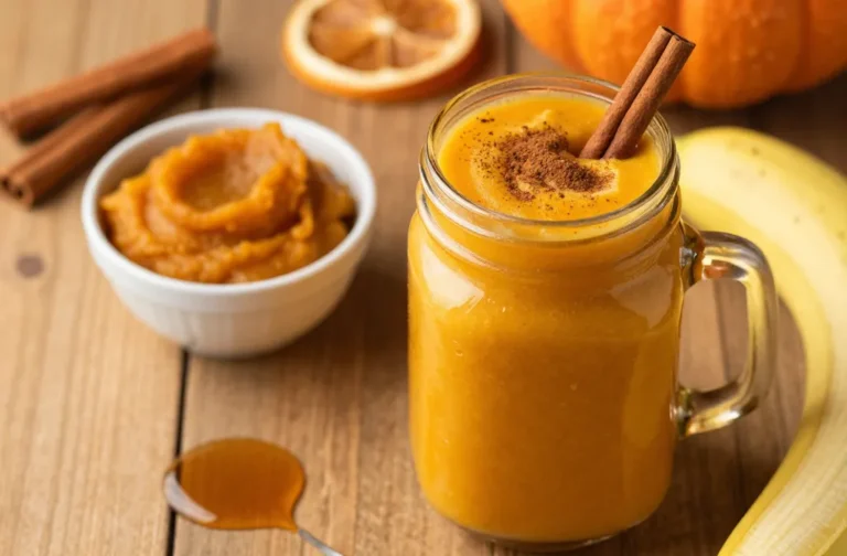 Creamiest Pumpkin Smoothie Recipe with Pumpkin PuréE + Cinnamon (Cozy, Thick)