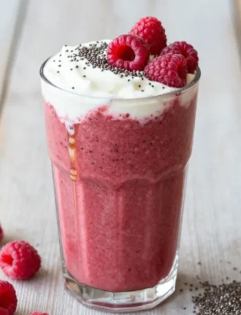 Thickest Raspberry Smoothie Recipe with Yogurt + Chia (Bright, Tangy, Thick)