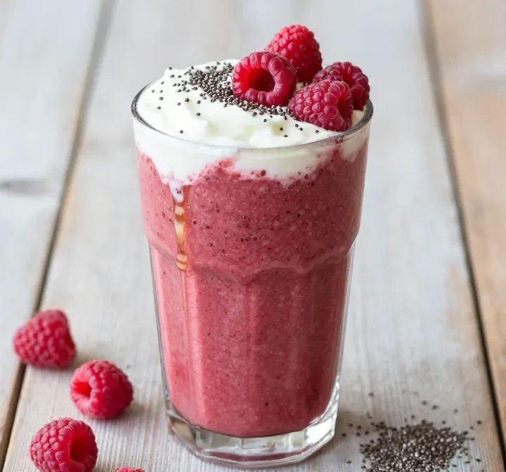 Thickest Raspberry Smoothie Recipe with Yogurt + Chia (Bright, Tangy, Thick)