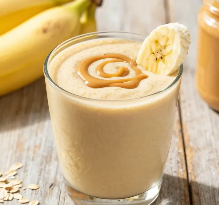 The Best Banana Smoothie with Peanut Butter + Oats (Filling, Gym-Friendly)