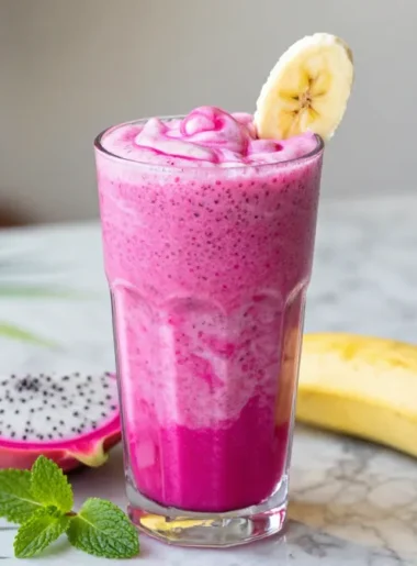 Dragon Fruit Smoothie with Coconut Water + Banana (Vibrant, Smooth, Refreshing) You Need Now