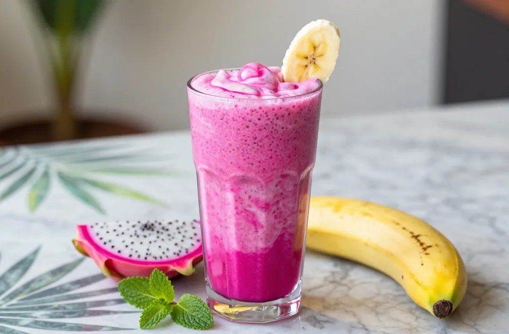 Dragon Fruit Smoothie with Coconut Water + Banana (Vibrant, Smooth, Refreshing) You Need Now
