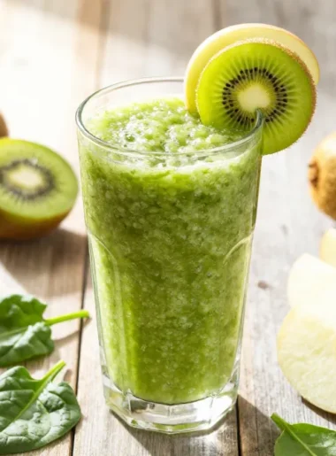 Zingy Kiwi Smoothie Recipe with Apple + Spinach (Bright, Tangy, Fresh)