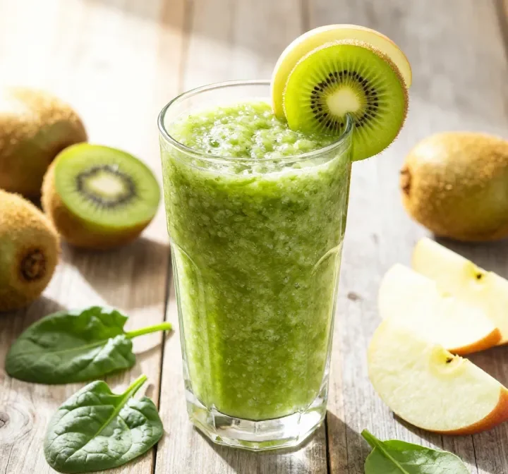 Zingy Kiwi Smoothie Recipe with Apple + Spinach (Bright, Tangy, Fresh)