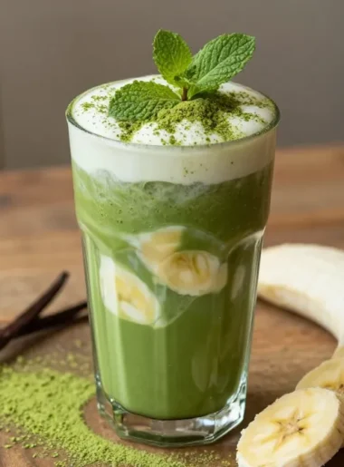 Energizing Matcha Smoothie Recipe with Vanilla + Banana (Café-Style)