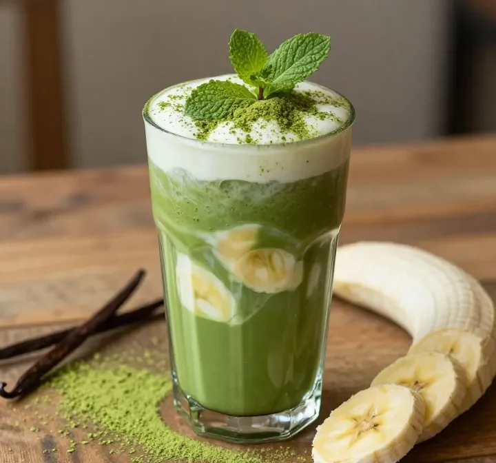 Energizing Matcha Smoothie Recipe with Vanilla + Banana (Café-Style)