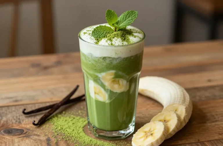 Energizing Matcha Smoothie Recipe with Vanilla + Banana (Café-Style)