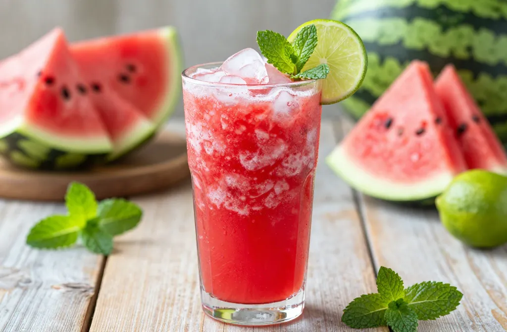 Thirst-Quenching Watermelon Smoothie with Lime + Mint (Icy, Ultra Refreshing)