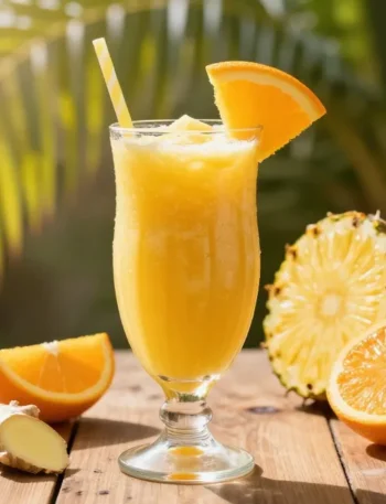 Thirsty? Try This Pineapple Smoothie with Orange + Ginger (Zesty, Fresh, Sunny)