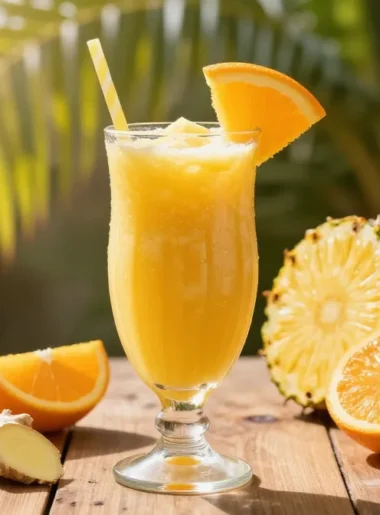 Thirsty? Try This Pineapple Smoothie with Orange + Ginger (Zesty, Fresh, Sunny)